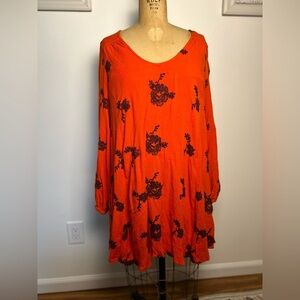 Free People women’s pullover long sleeve embroidery dress small